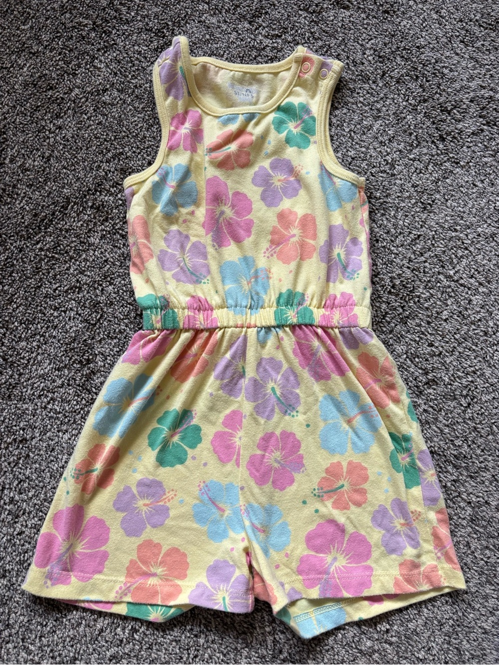 Garanimals Yellow Floral Tank Romper with Multicolor Flowers